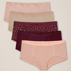 NEW Pact Organic Bows & Roses Everyday Boy Short 5-Pack S